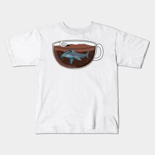 Hammerhead Shark Coffee (Jawva) Kids T-Shirt